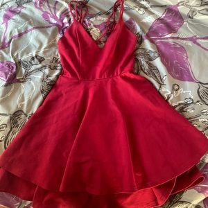 super cute red skater dress!